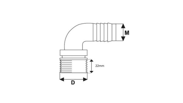 Conexão Curva 90° com Rosca para Mangueira M637/* - Imagem 3