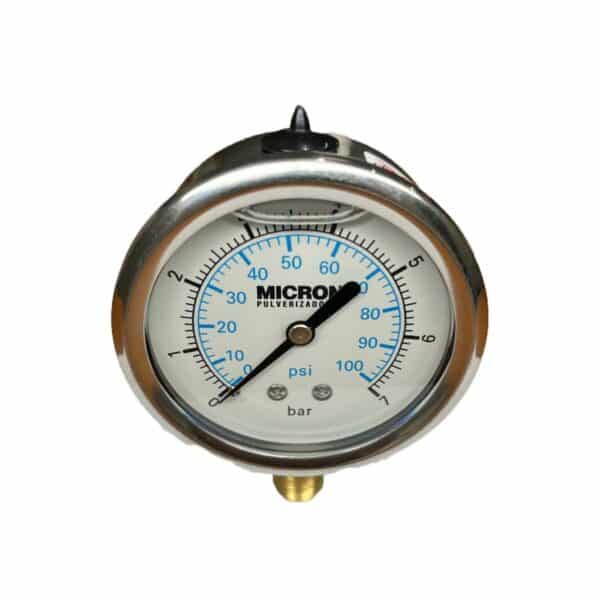 Relógio / Manômetro de Pressão Micron até 100 psi - Imagem 2
