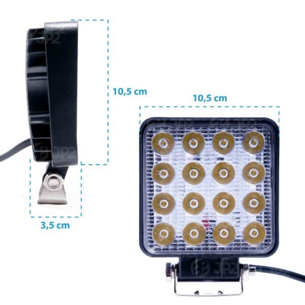 Par Farol 16 Leds Branco 48W Aplicação Universal Adaptação - Imagem 4