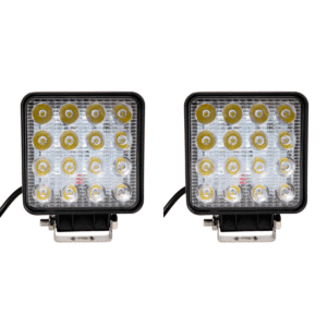 Par Farol 16 Leds Branco 48W Aplicação Universal Adaptação