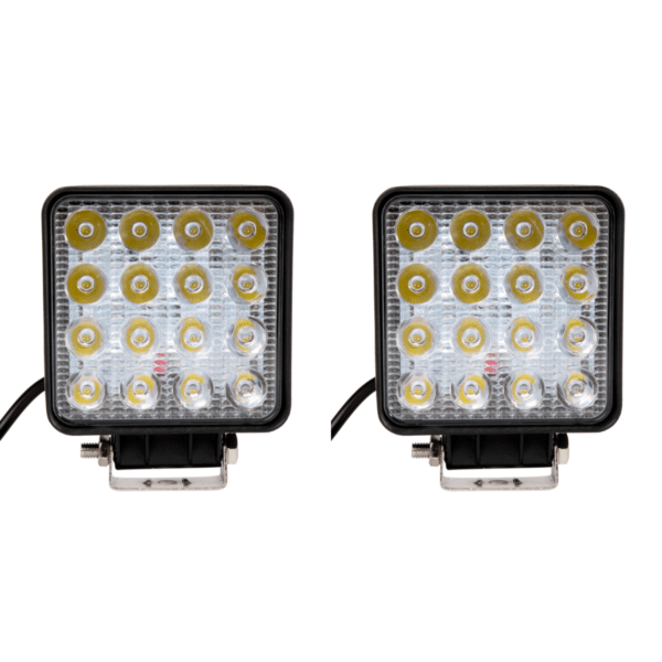 Par Farol 16 Leds Branco 48W Aplicação Universal Adaptação