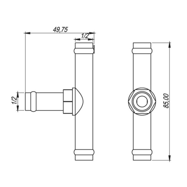 Conector Intermediário p/ Mang 1/2 Magnojet M243/3 5 peças - Imagem 4