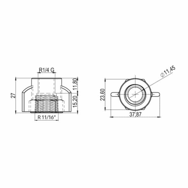 Adaptador de Rosca 11/16" para 1/4" Magnojet - M259 - 2 pçs - Imagem 2